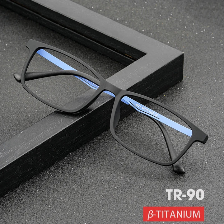 Hotony Unisex Full Rim Lightweight Titanium Prescription Eyeglasses 9827 size chart