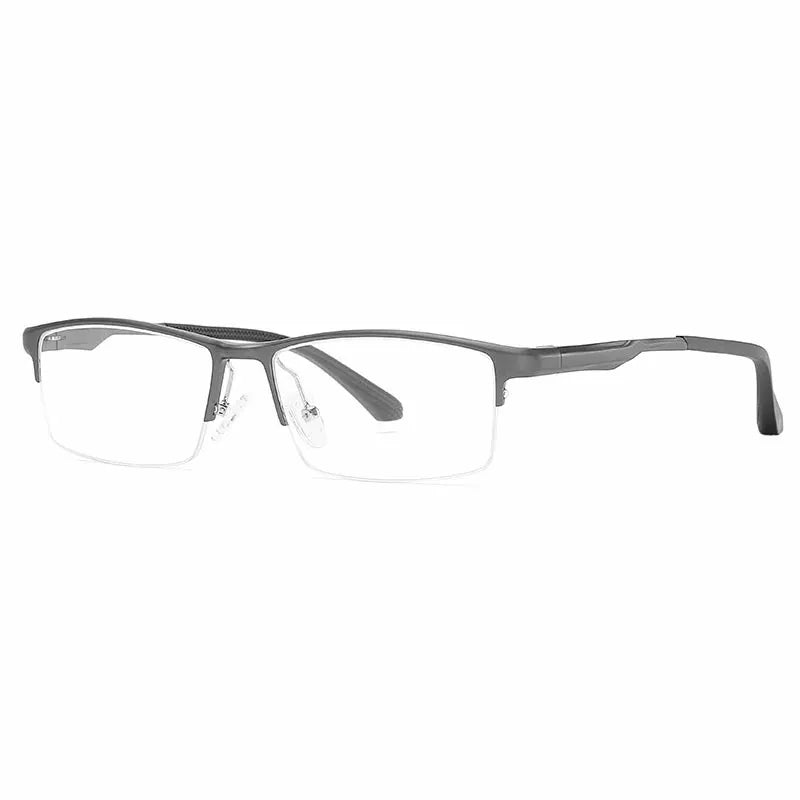 Hotochki Unisex Semi Rim Aluminum Magnesium Alloy Eyeglasses 946286 Semi Rim Hotochki GRAY