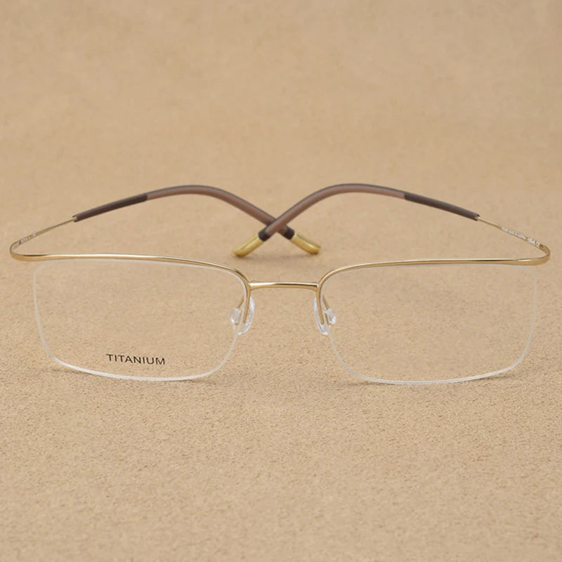 Eleccion Unisex Semi Rim Brow Line Titanium Eyeglasses 13818 Semi Rim Eleccion