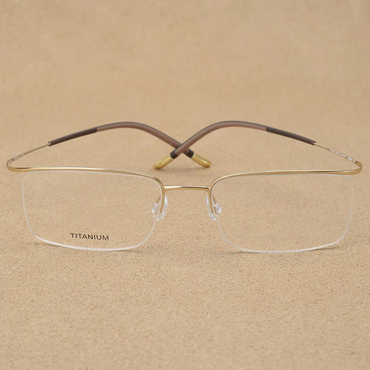 Eleccion Unisex Semi Rim Brow Line Titanium Eyeglasses 13818 Semi Rim Eleccion