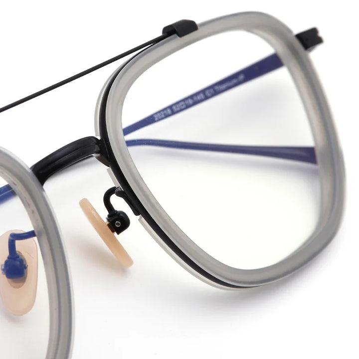 Muzz 05209 men's square IP titanium prescription eyeglasses — view 5