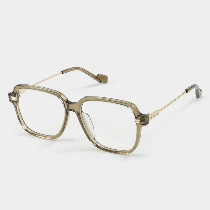 Aimee Unisex Full Rim Square Brow Line Acetate Eyeglasses 10544 Full Rim Aimee Yellow  