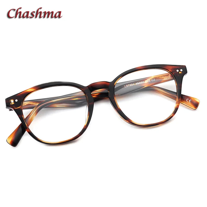 Chashma Ochki Women's Full Rim Round Acetate Alloy Eyeglasses 27921