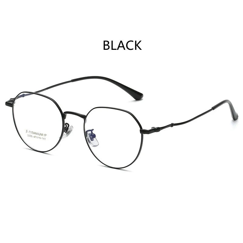 Kocolior Unisex Full Rim Oval Titanium Eyeglasses 2255 Full Rim Kocolior Black China 