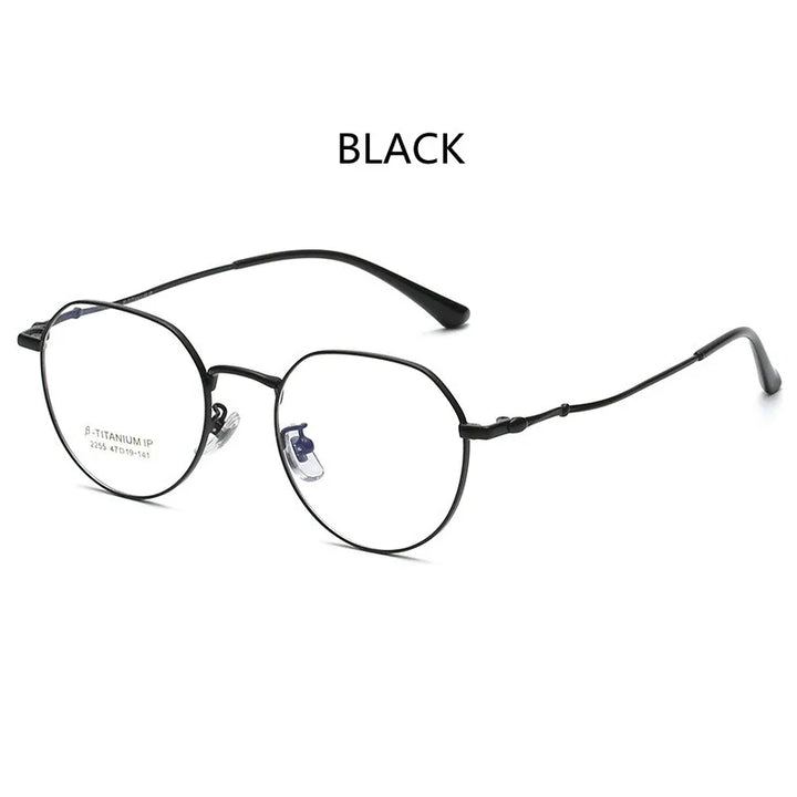 Kocolior Unisex Full Rim Oval Titanium Eyeglasses 2255 Full Rim Kocolior Black China 