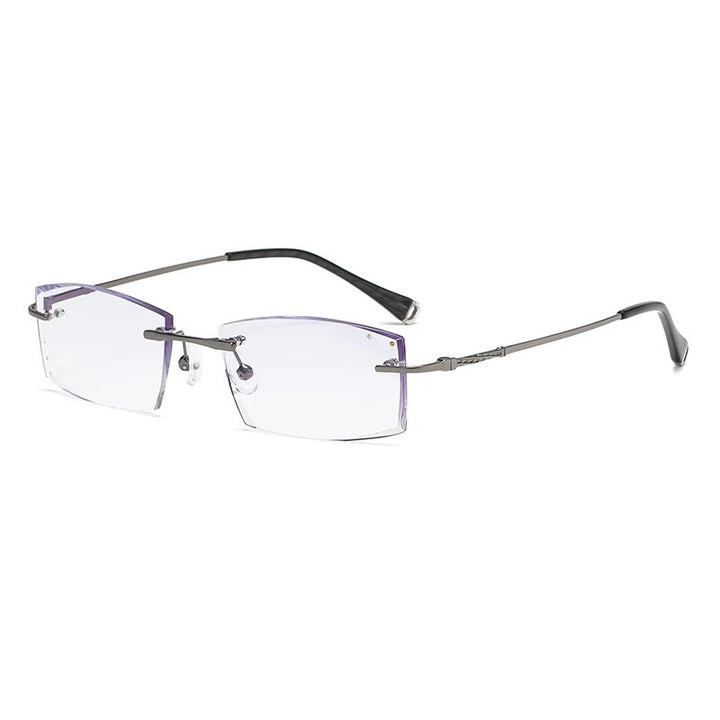 Zirosat 77016 Unisex Eyeglasses Alloy Titanium Rimless Rimless Zirosat 77016  grey cutting  