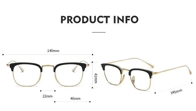 Aimee Unisex Full Rim Square Titanium Acetate Eyeglasses 481112 FuzWeb