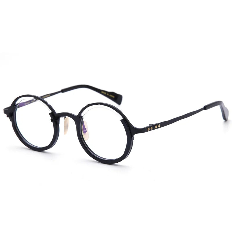 Muzz 0053 unisex round IP titanium prescription eyeglasses — view 8