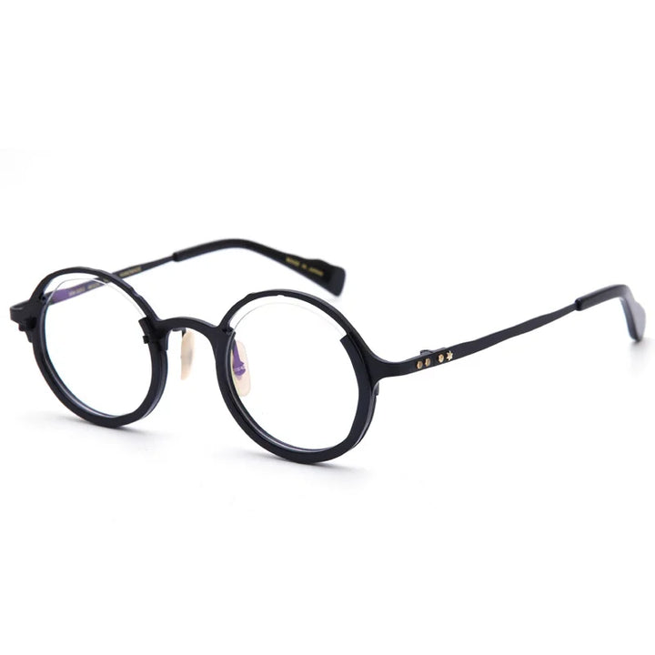 Muzz 0053 unisex round IP titanium prescription eyeglasses — view 8