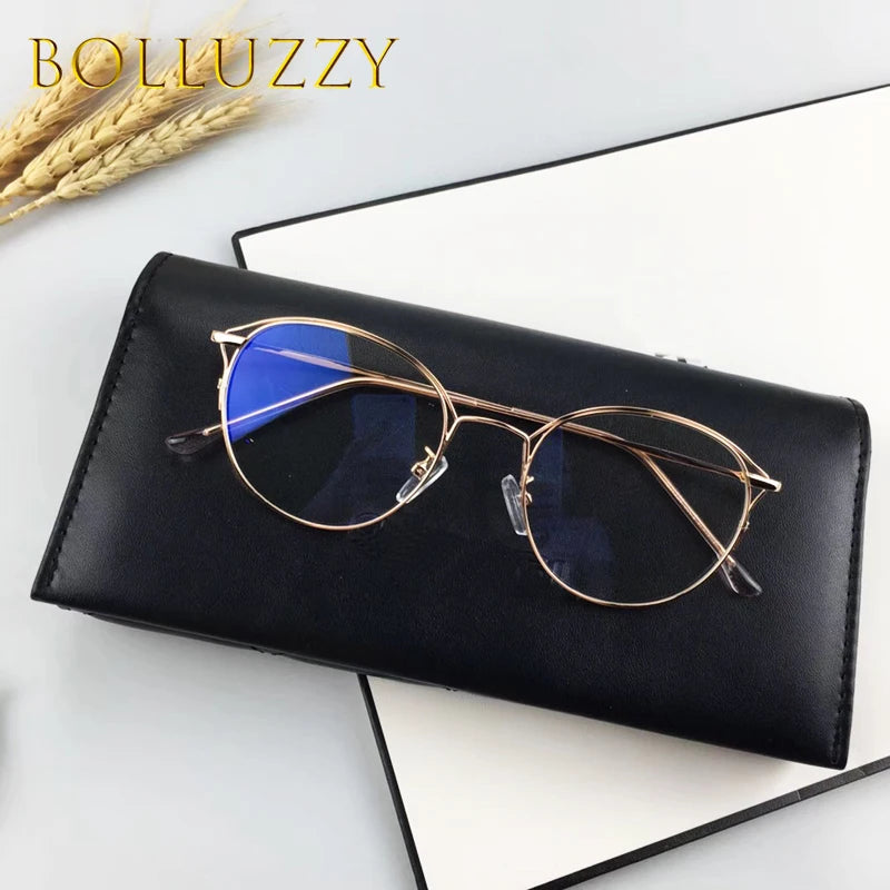 Bolluzzy Women's Full Rim Round Alloy Eyeglasses 4451 Full Rim Bolluzzy   