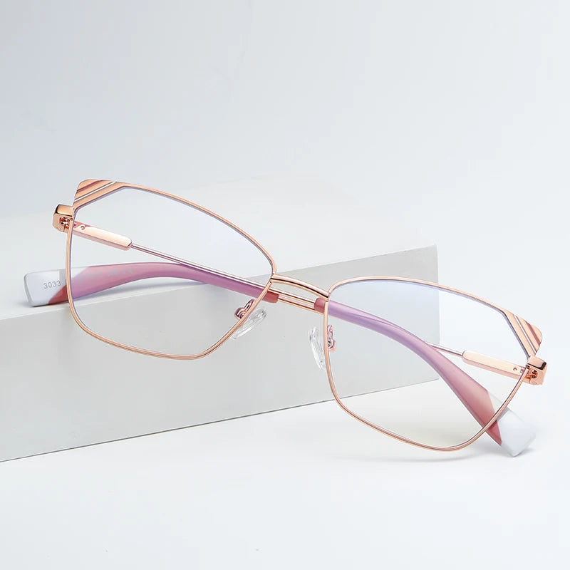 Hotony Women's Full Rim Square Cat Eye Alloy Eyeglasses 30339