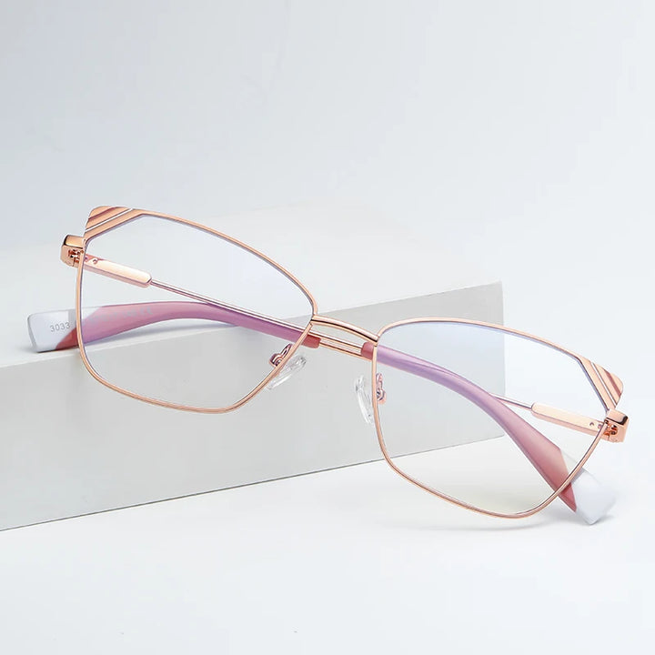 Hotony Women's Full Rim Square Cat Eye Alloy Eyeglasses 30339
