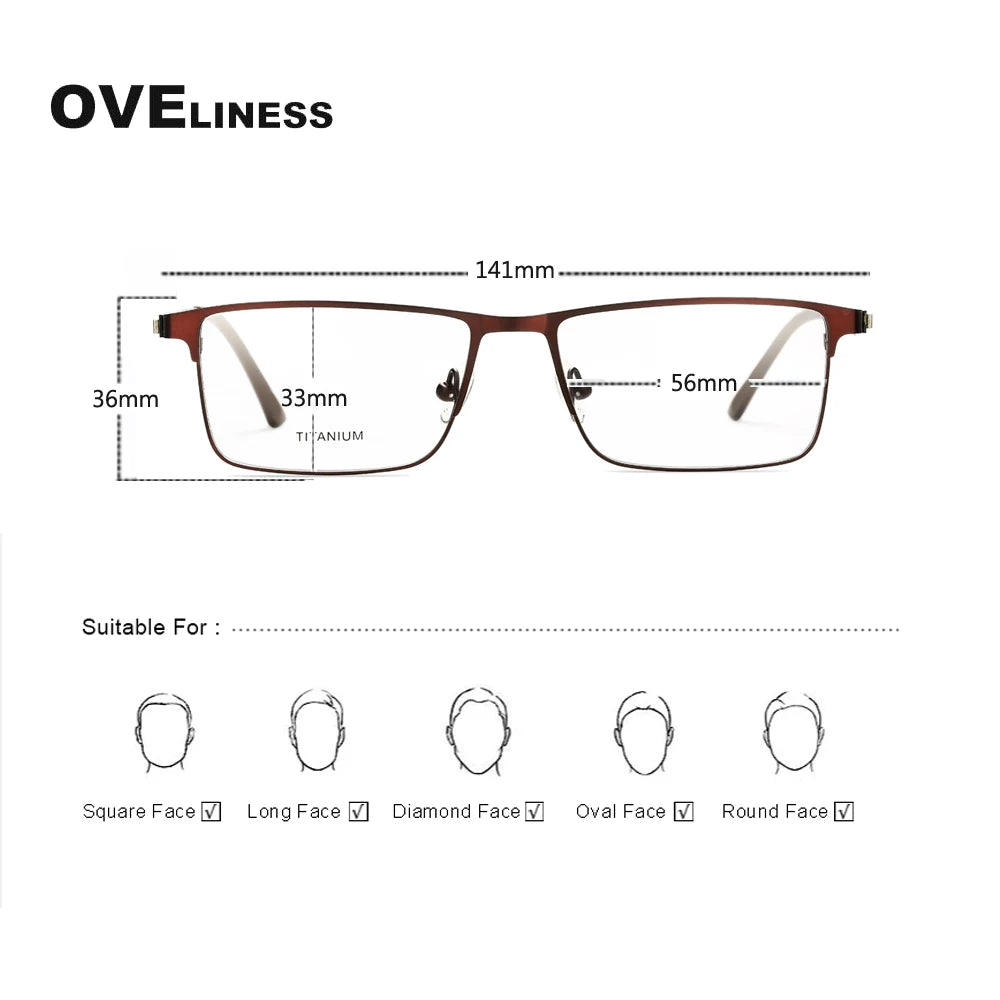 Oveliness Unisex Full Rim Square Screwless Alloy Eyeglasses 98684