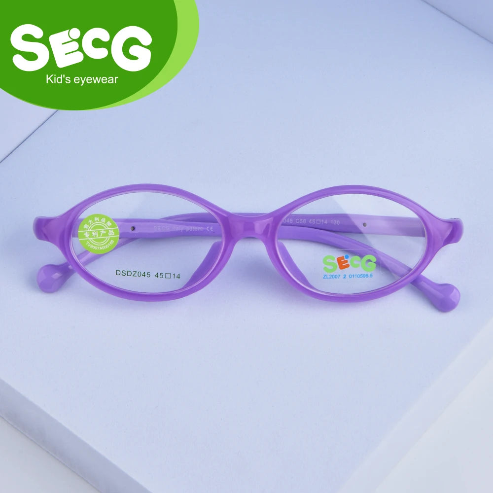 Secg Unisex Children's Full Rim Oval Tr 90 Silicone Eyeglasses 26045 Full Rim Secg   