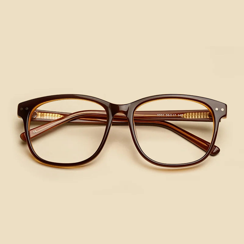 Oveliness Unisex Full Rim Square Titanium Acetate Eyeglasses 55514