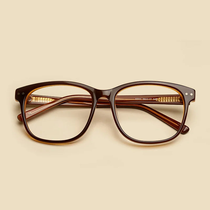 Oveliness Unisex Full Rim Square Titanium Acetate Eyeglasses 55514