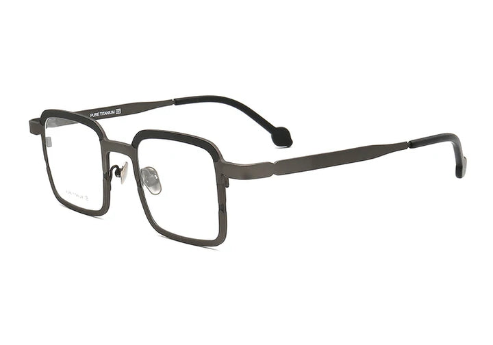 Muzz Unisex Full Rim Big Square Titanium Eyeglasses 47746 Full Rim Muzz C4