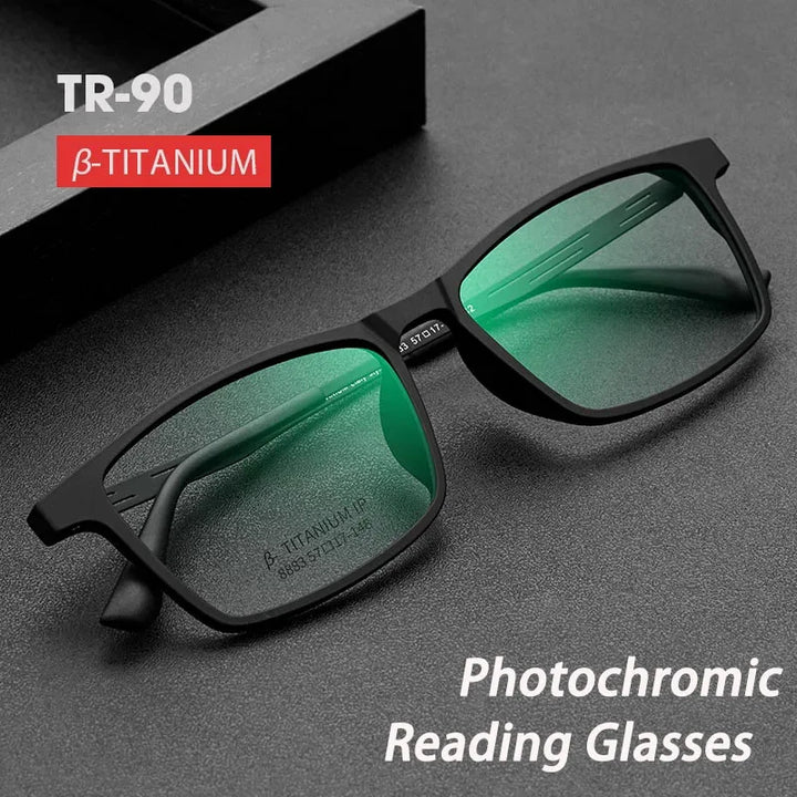 Kocolior Unisex Full Rim Square Titanium Alloy Hyperopic Reading Glasses 9824 Reading Glasses Kocolior   