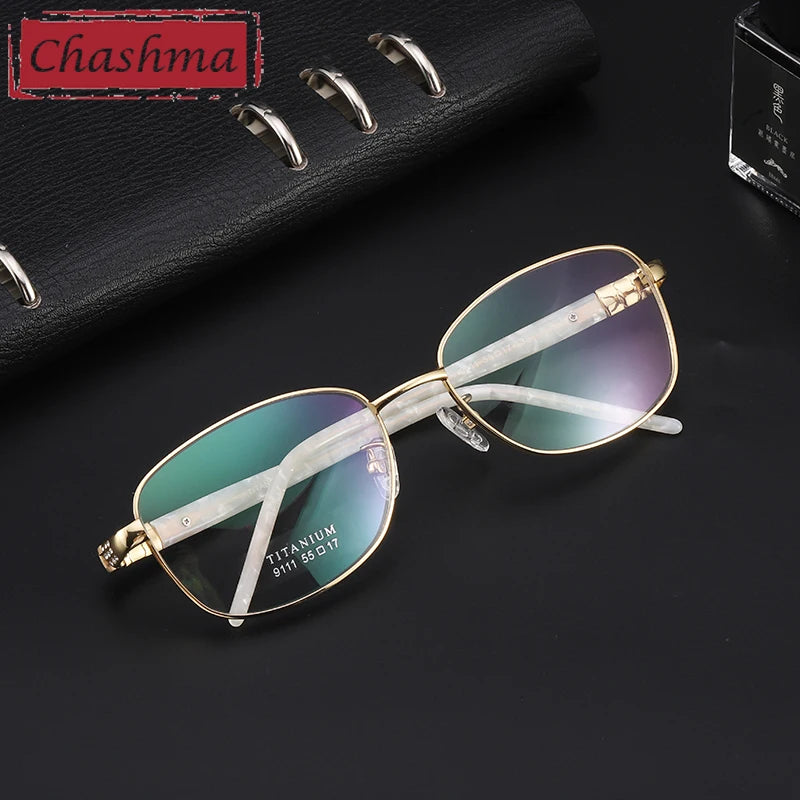 Chashma  Women's Full Rim Polygon Square Titanium Eyeglasses 779111