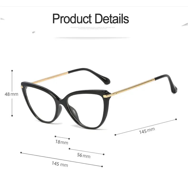 Hotony Women's Full Rim Oval Cat Eye Tr 90 Alloy Eyeglasses 93335 Full Rim Hotony