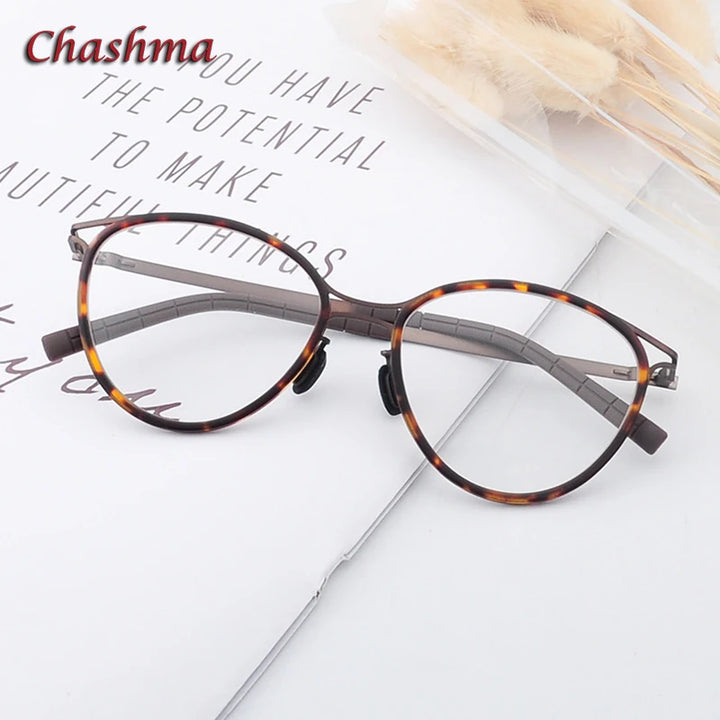 Chashma Ochki Men's Full Rim Round Acetate Titanium Eyeglasses 89032
