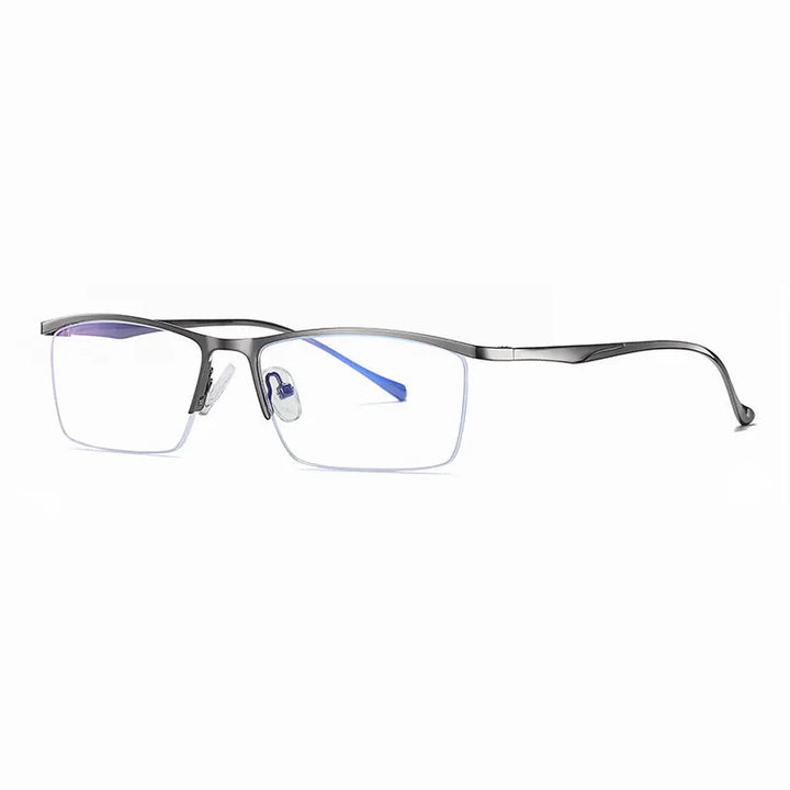 Hotochki Mens Semi Rim Rectangle Alloy Eyeglasses 5910 Semi Rim Hotochki GRAY  