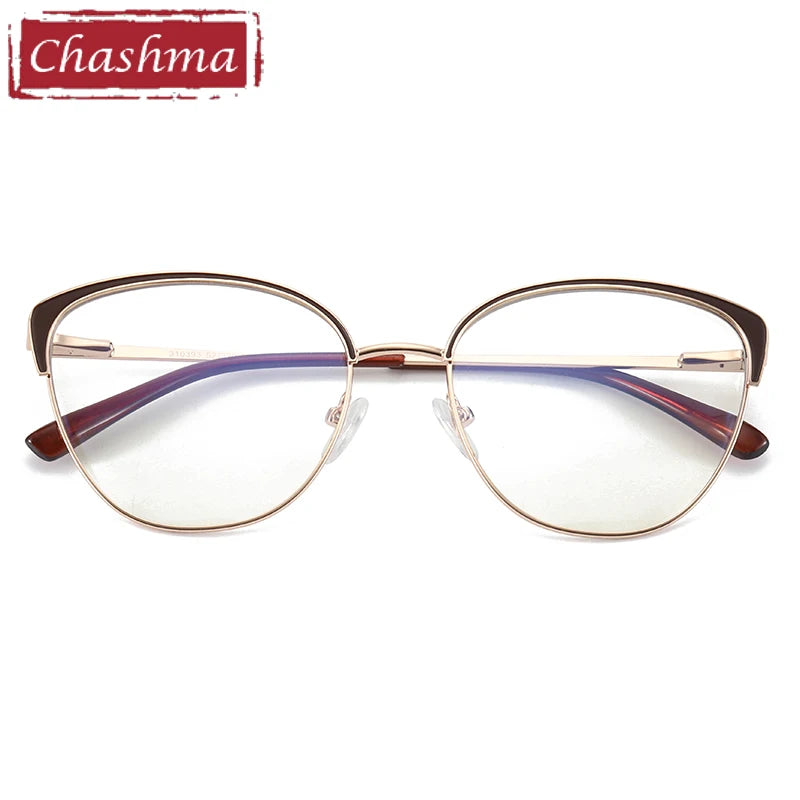 Chashma Women's Full Rim Oval Cat Eye Alloy Eyeglasses 310393 Full Rim Chashma   