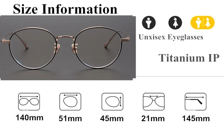 Aimee Unisex Full Rim Oval Round Titanium Eyeglasses 84511
