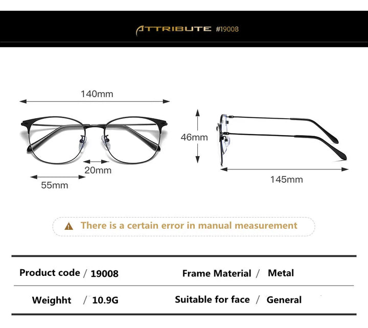 Kocolior Unisex Full Rim Square Tr 90 Titanium Alloy Eyeglasses 19008 Full Rim Kocolior   