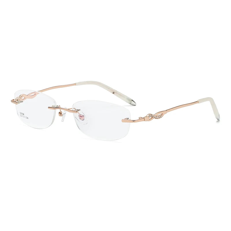Zirosat Women's Rimless Oval Rectangle Alloy Eyeglasses 58068