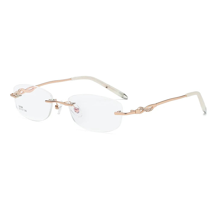Zirosat Women's Rimless Oval Rectangle Alloy Eyeglasses 58068