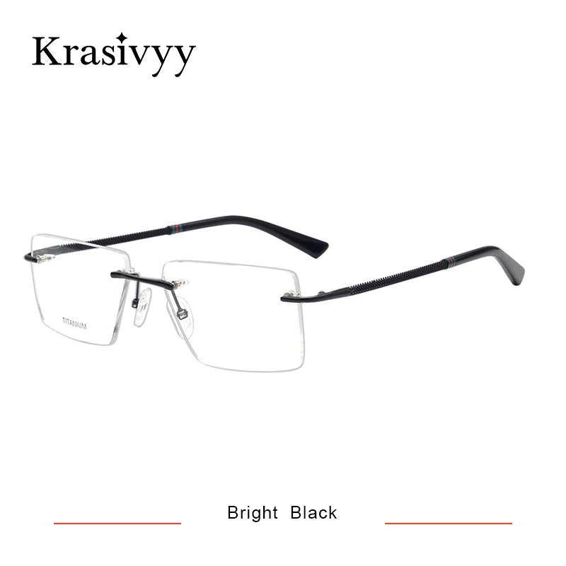 Krasivyy Women's Rimless Flat Top Square Titanium Eyeglasses 316057