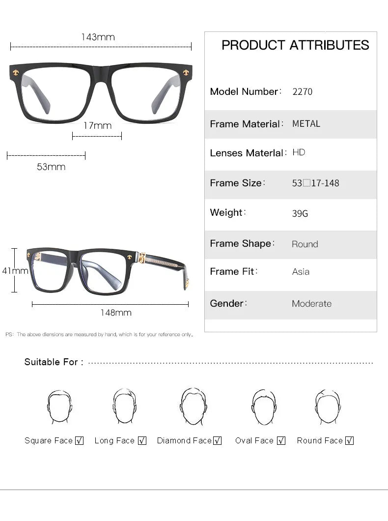 Kocolior Unisex Full Rim Square Tr 90 Acetate Eyeglasses 1002 Full Rim Kocolior   