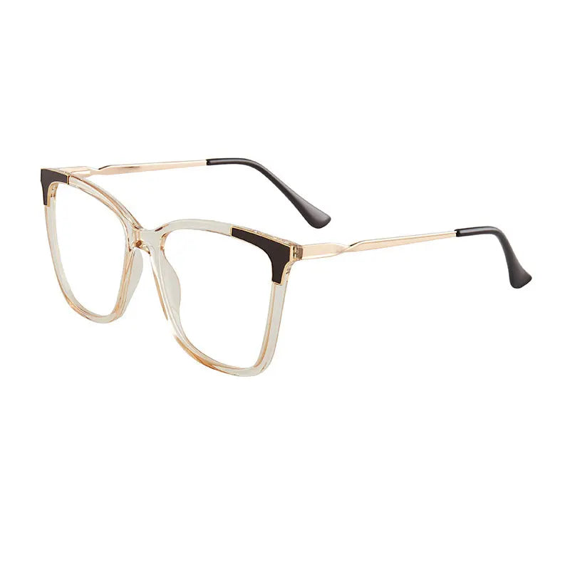 Hotony Women's Full Rim Square Cat Eye Tr 90 Alloy Eyeglasses 7050 Full Rim Hotony Yellow  