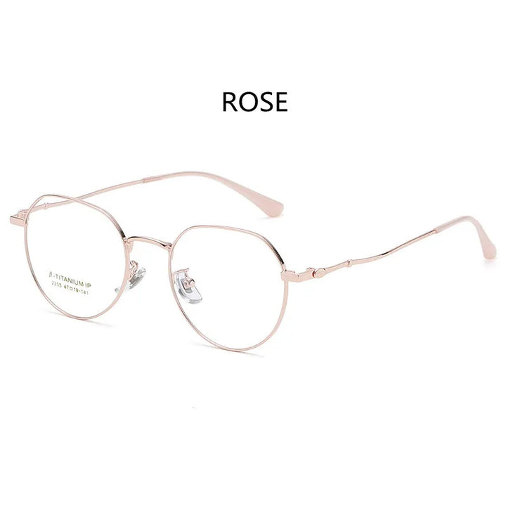Kocolior Unisex Full Rim Oval Titanium Eyeglasses 2255 Full Rim Kocolior Rose China 