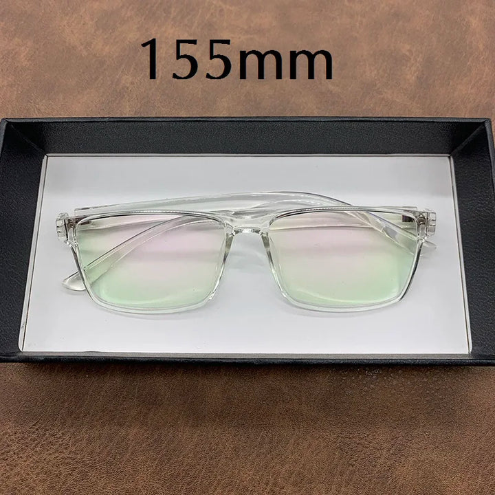 Cubojue Unisex Full Rim Big Square Tr 90 Titanium Reading Glasses 52257 Reading Glasses Cubojue transparent anti blue light 400