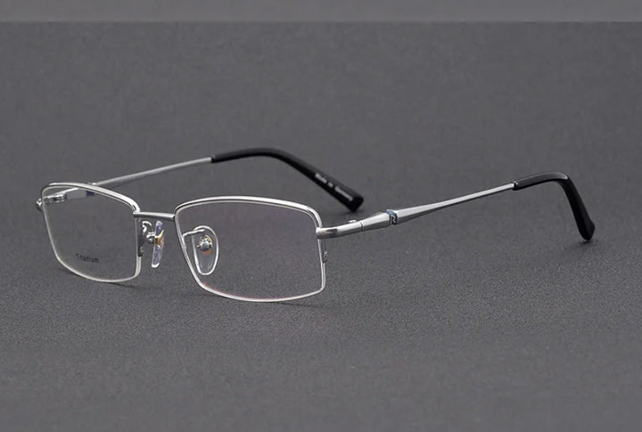 Aimee Unisex Semi Rim Square Titanium Eyeglasses 6023 Semi Rim Aimee Silver  