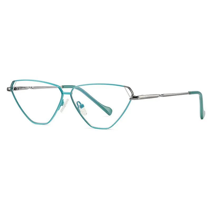 Hotony Women's Full Rim Triangle Cat Eye Alloy Eyeglasses 3023 Full Rim Hotony   