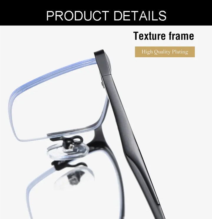 Hotochki 5910 men's semi rim alloy prescription eyeglasses — view 16