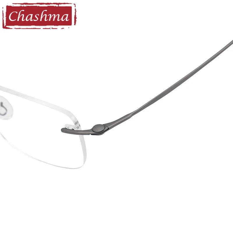 Chashma Unisex Rimless Square Titanium Eyeglasses 16006 Rimless Chashma   