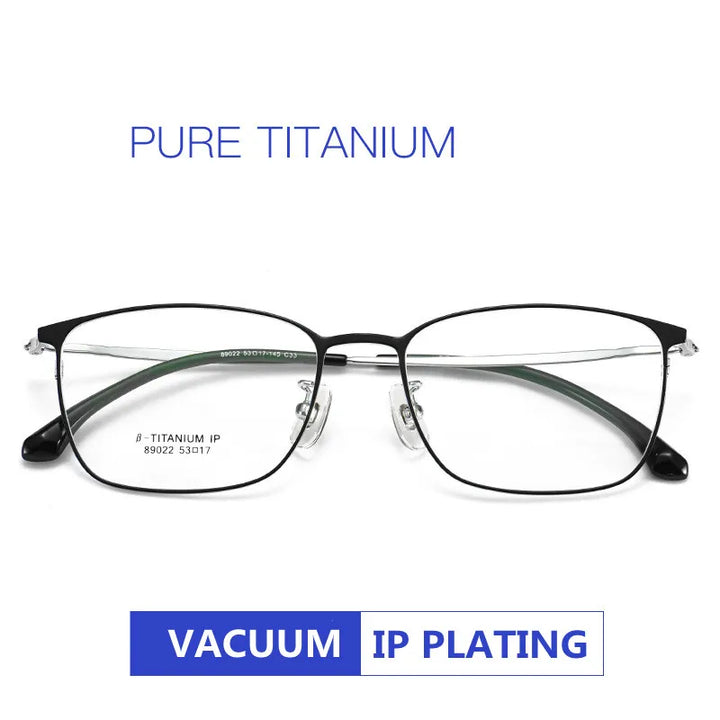 Kocolior Unisex Full Rim Square Titanium Alloy Eyeglasses 89022 Full Rim Kocolior   