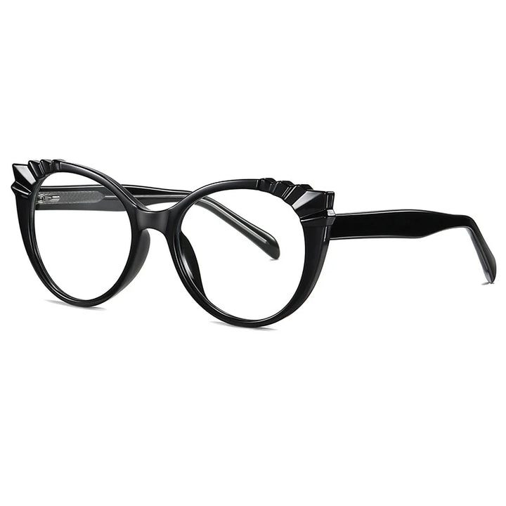 Reven Jate Unisex Full Rim Oval Cat Eye Tr 90 Alloy Eyeglasses 3510 4