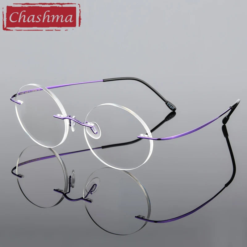 Chashma Ochki Women's Rimless Polygon Titanium Eyeglasses 316016