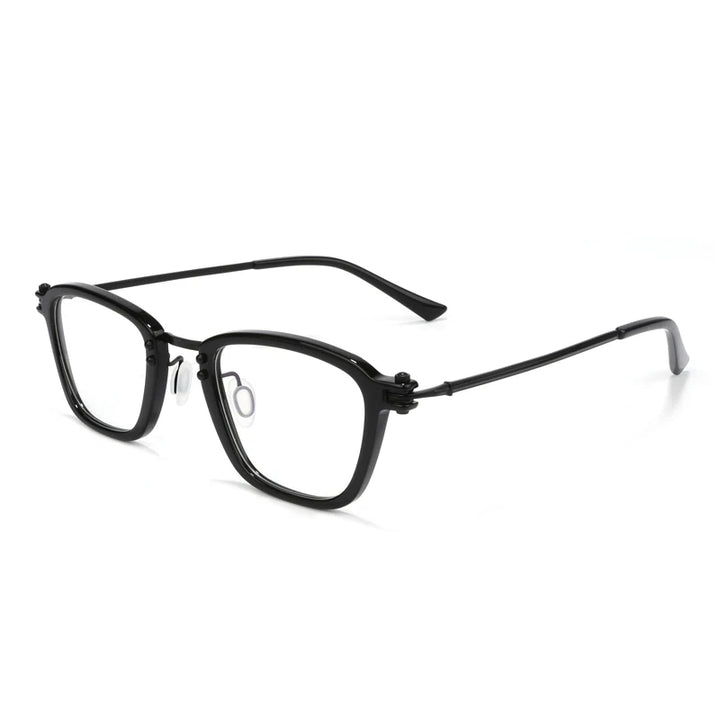 Aimee Unisex Full Rim Square Titanium Acetate Eyeglasses 5880 Full Rim Aimee Black  