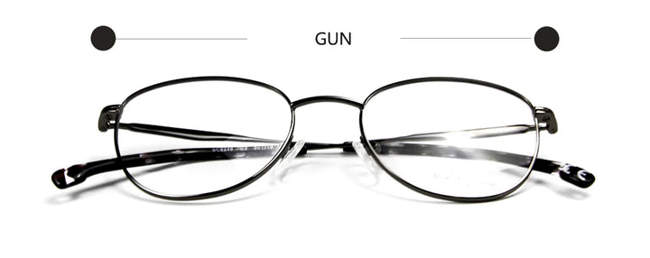 Esnbie Women's Full Rim Round Butterfly Alloy Eyeglasses 52481 Full Rim Esnbie eyewear GUN  