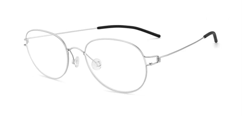 Aimee Unisex Full Rim Round Oval Screwless Titanium Eyeglasses 2343 Full Rim Aimee Sliver  