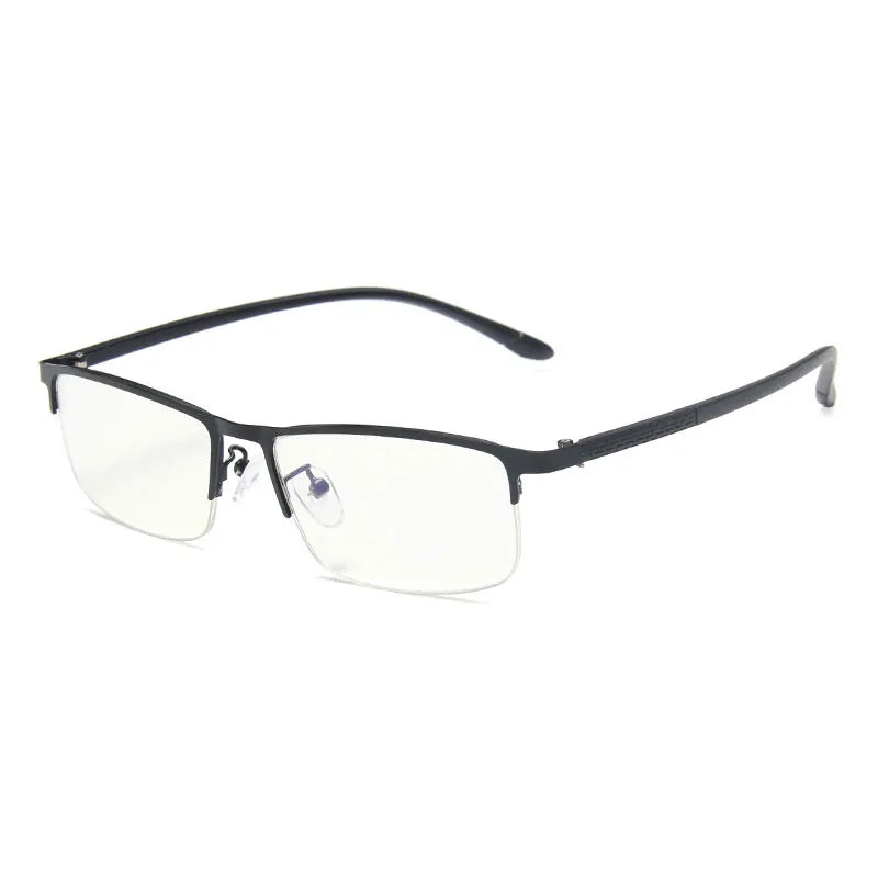 Hotochki Unisex Semi Rim Rectangle Alloy Eyeglasses 18249