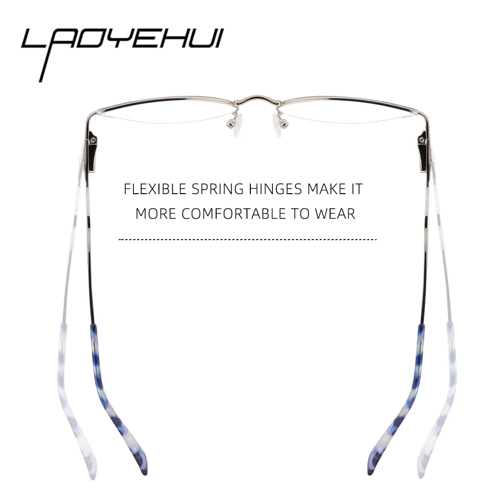 Laoyehui Women's Semi Rim Oval Cat Eye Alloy Reading Glasses L8451 Reading Glasses Laoyehui   