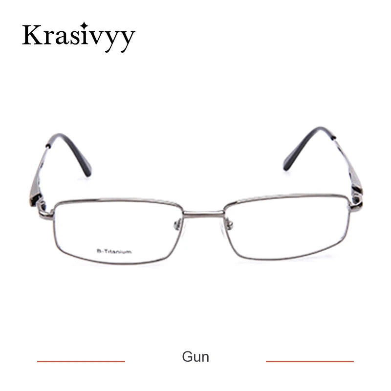 Krasivyy Unisex Full Rim Square Screwless Titanium Eyeglasses 74755