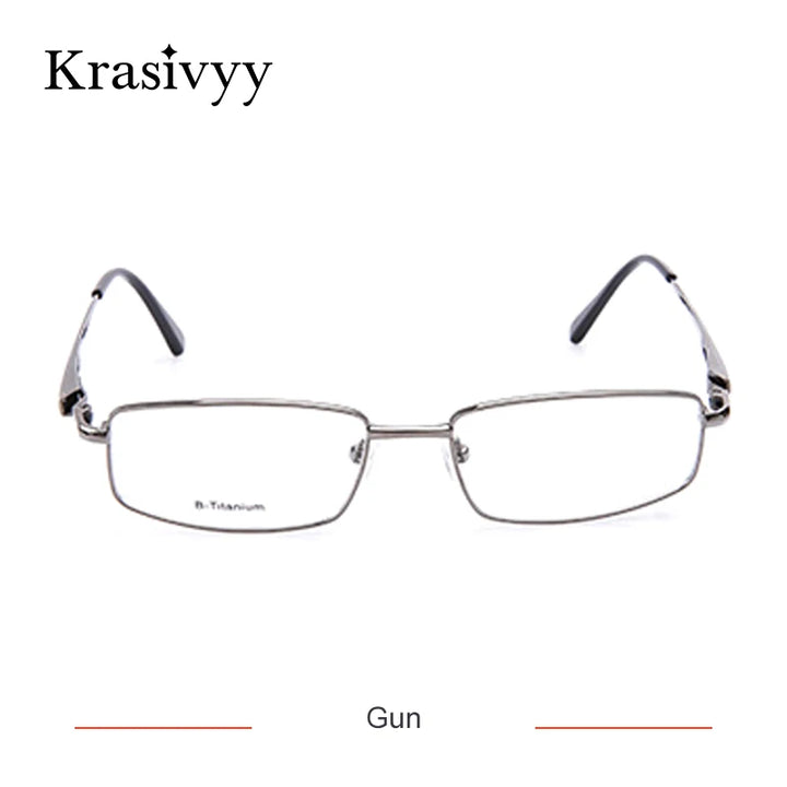 Krasivyy Unisex Full Rim Polygon Square Titanium Eyeglasses 414755